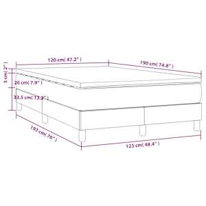 Box spring postel s matrací tmavě hnědá 120x190 cm textil - obrázek 8