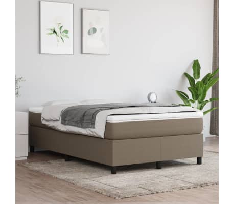 vidaXL Pat box spring cu saltea, taupe, 120x190 cm material textil