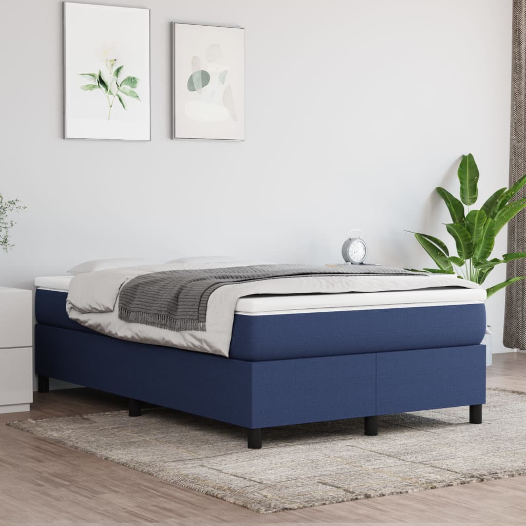 vidaXL Boxspring met matras stof blauw 120x190 cm, foto 2