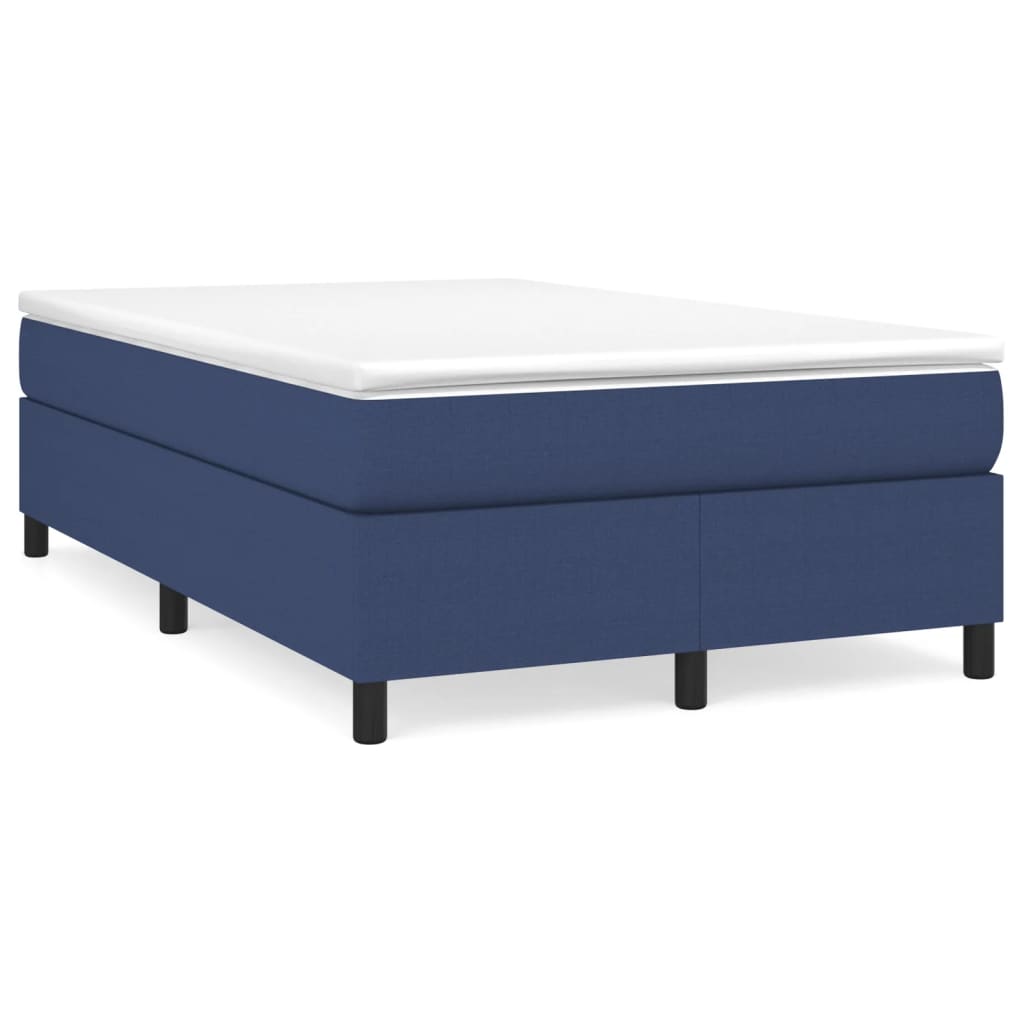 vidaXL Boxspringbett mit Matratze Blau 120x190 cm Stoff