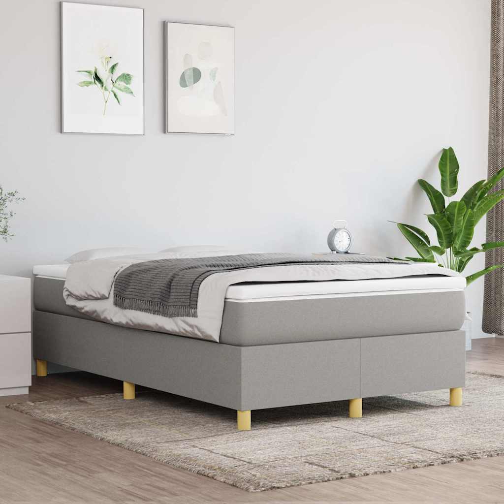 vidaXL Boxspring met matras stof lichtgrijs 120x190 cm grijs, foto 2