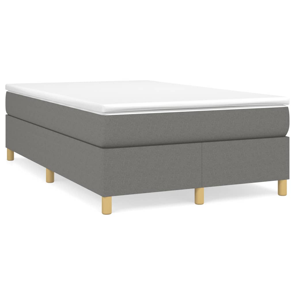 Boxspringbett mit Matratze Dunkelgrau 120×190 cm Stoff