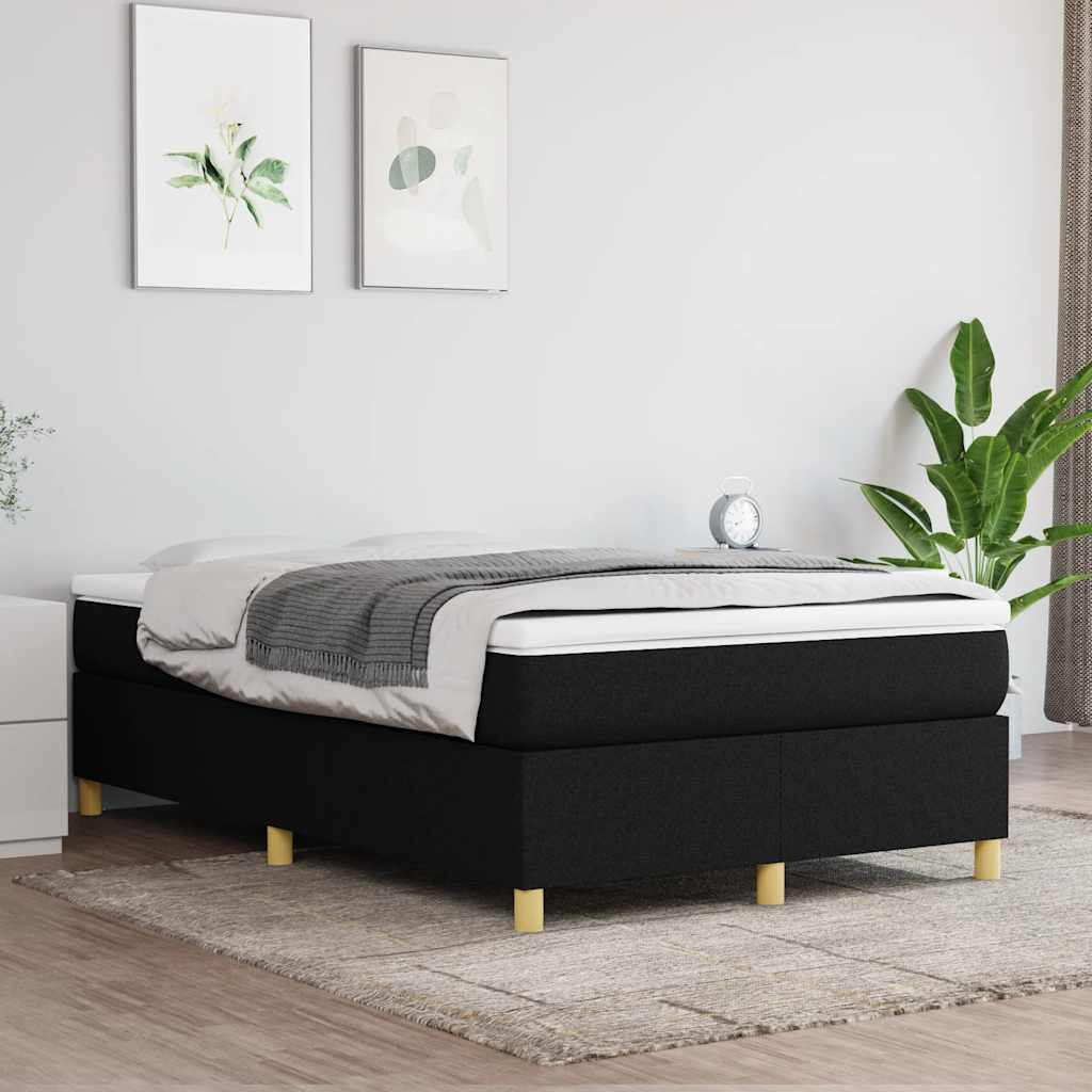 vidaXL Boxspring met matras stof zwart 120x190 cm afbeelding