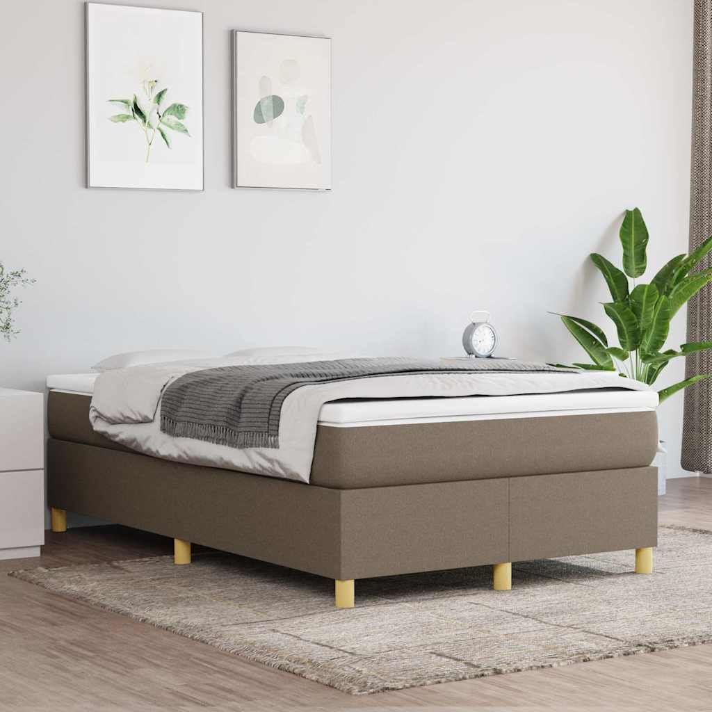 vidaXL Boxspring met matras stof taupe 120x190 cm afbeelding