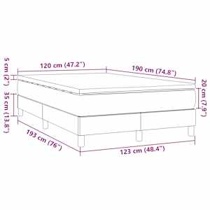 Box spring postel s matrací taupe 120x190 cm textil - obrázek 8