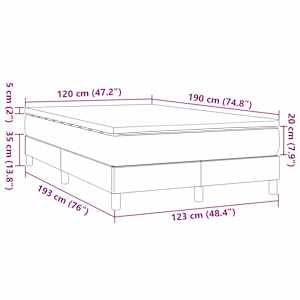 Box spring postel s matrací krémová 120x190 cm textil - obrázek 8