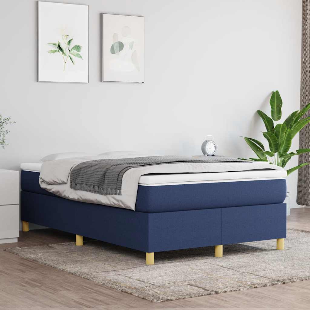 vidaXL Boxspring met matras stof blauw 120x190 cm, foto 2