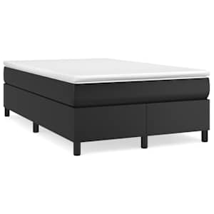 Boxspring postelja z vzmetnico črna 120x190 cm umetno usnje