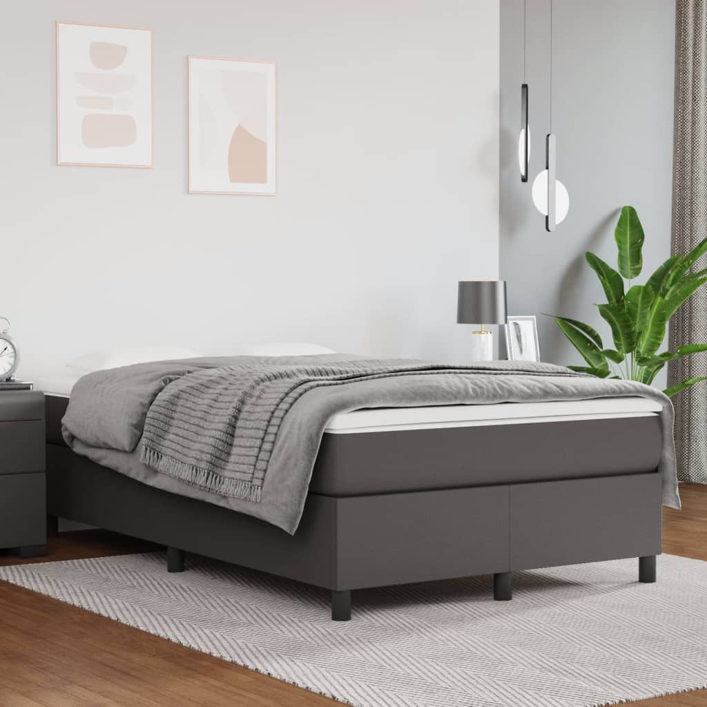 vidaXL Boxspring met matras kunstleer grijs 120x190 cm, foto 2