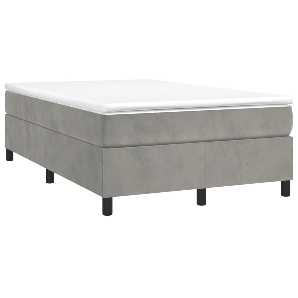 vidaXL Box spring postel s matrací světle šedá 120x190 cm samet