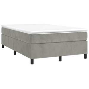 Box spring postel s matrací světle šedá 120x190 cm samet - obrázek 2