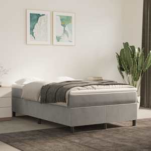Box spring postel s matrací světle šedá 120x190 cm samet - obrázek 3