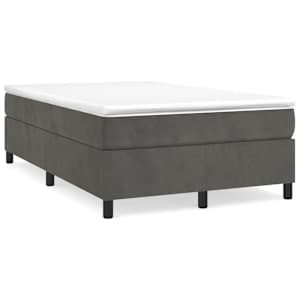 Box spring postelja z vzmetnico temno siv 120x190 cm žamet