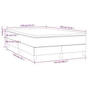 Box spring postel s matrací černá 120 x 190 cm samet - obrázek 8