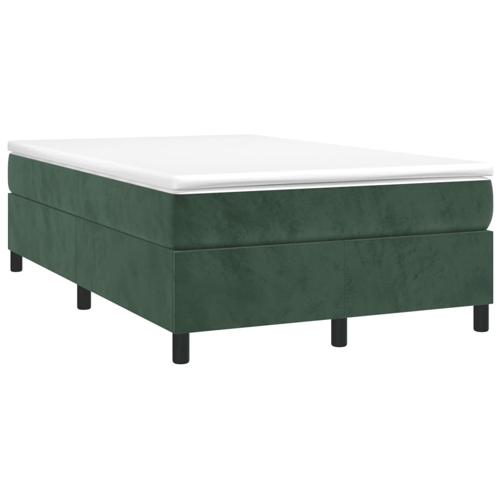 vidaXL Box spring postel s matrací tmavě zelená 120x190 cm samet