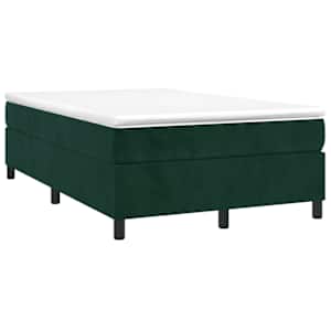 Box spring postel s matrací tmavě zelená 120x190 cm samet - obrázek 2