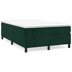 Box spring postel s matrací tmavě zelená 120x190 cm samet - obrázek 1