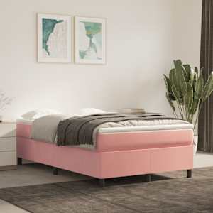 Box spring postel s matrací růžová 120x190 cm samet - obrázek 3