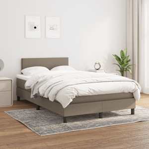Box spring postel s matrací taupe 120x190 cm textil - obrázek 3