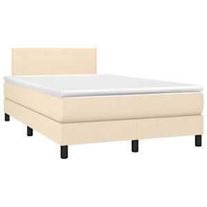 Box spring postel s matrací krémová 120x190 cm textil - obrázek 2