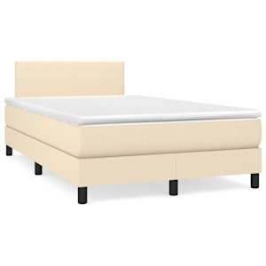 Box spring postel s matrací krémová 120x190 cm textil - obrázek 1