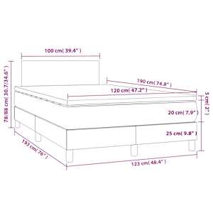 Box spring postel s matrací černá 120x190 cm textil - obrázek 9