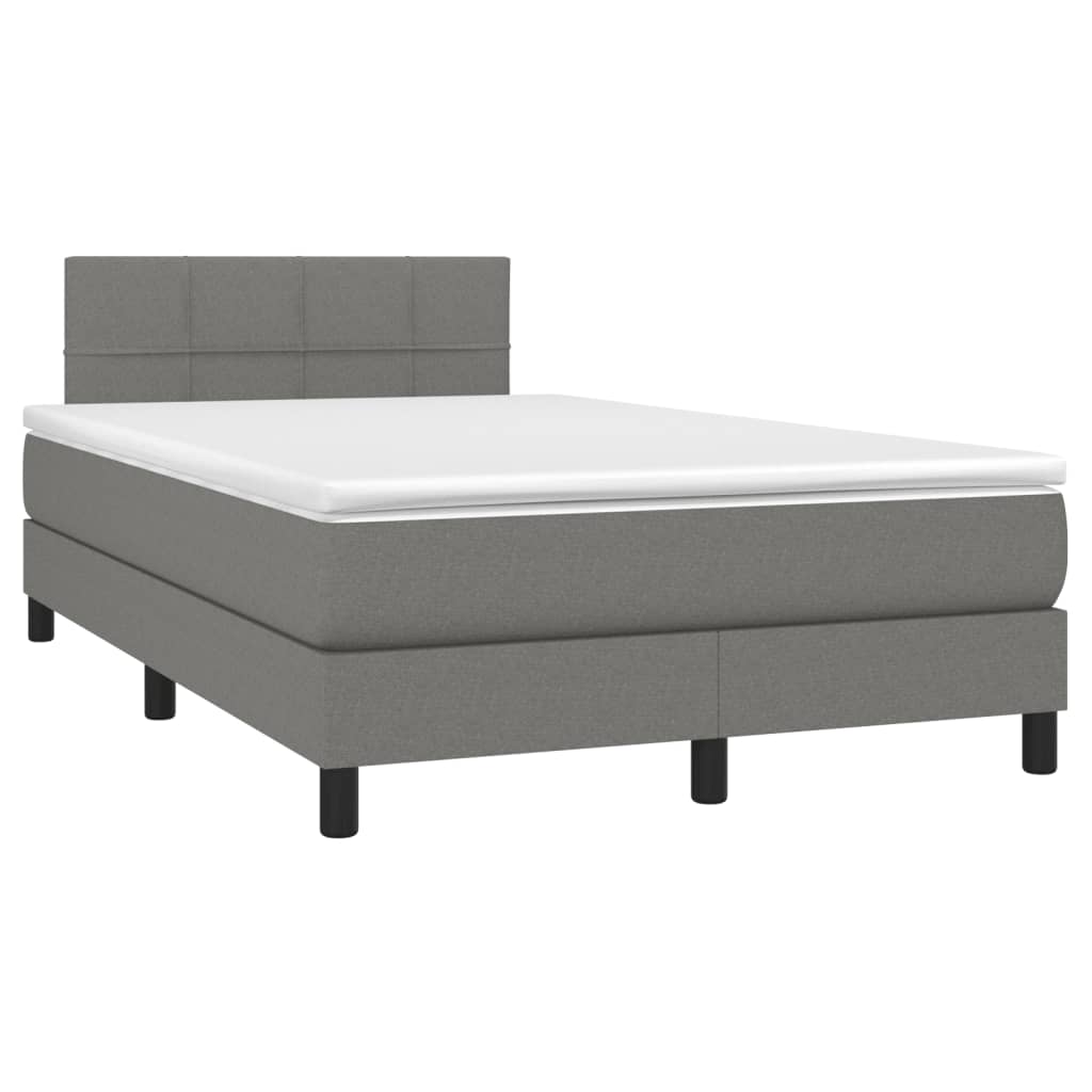 vidaXL Box spring postel s matrací tmavě šedá 120x190 cm textil