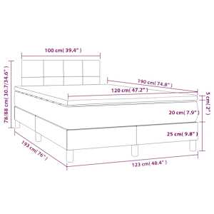 Box spring postel s matrací krémová 120x190 cm textil - obrázek 9