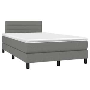 Box spring postel s matrací tmavě šedá 120x190 cm textil - obrázek 2
