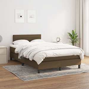 Box spring postel s matrací tmavě hnědá 120x190 cm textil - obrázek 3