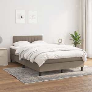 Box spring postel s matrací taupe 120x190 cm textil - obrázek 3