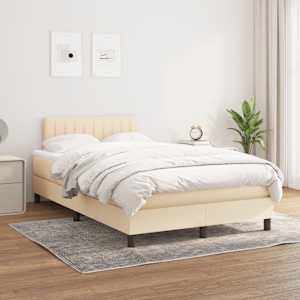 Box spring postel s matrací krémová 120x190 cm textil - obrázek 3