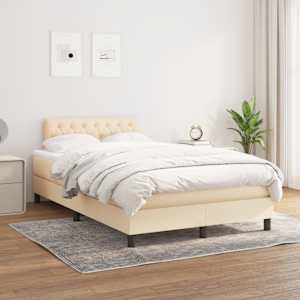 Box spring postel s matrací krémová 120x190 cm textil - obrázek 3