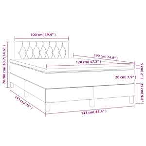 Box spring postel s matrací krémová 120x190 cm textil - obrázek 9