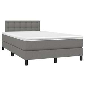 Box spring postel s matrací tmavě šedá 120x190 cm textil - obrázek 2