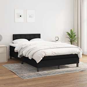 Box spring postel s matrací černá 120x190 cm textil - obrázek 3