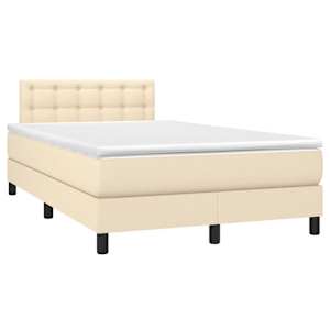 Box spring postel s matrací krémová 120x190 cm textil - obrázek 2