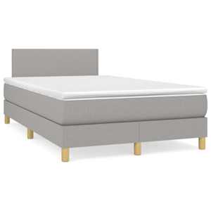 Boxspring postelja z vzmetnico svetlo siva 120x190 cm blago