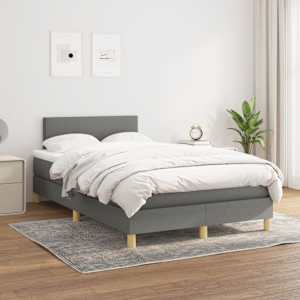 Box spring postel s matrací tmavě šedá 120x190 cm textil - obrázek 3