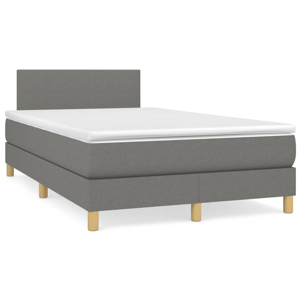  ΚΡΕΒΑΤΙ BOXSPRING ΜΕ ΣΤΡΩΜΑ ΣΚΟΥΡΟ ΓΚΡΙ 120X190 ΕΚ ΥΦΑΣΜΑΤΙΝΟ V-3269759