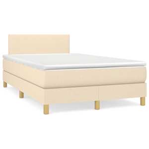Box spring postel s matrací krémová 120x190 cm textil - obrázek 1