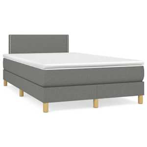 Box spring postelja z vzmetnico temno siva 120x190 cm blago