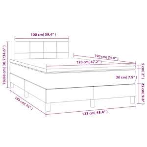 Box spring postel s matrací tmavě šedá 120x190 cm textil - obrázek 9