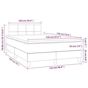Box spring postel s matrací černá 120x190 cm textil - obrázek 9