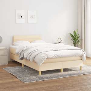 Box spring postel s matrací krémová 120x190 cm textil - obrázek 3