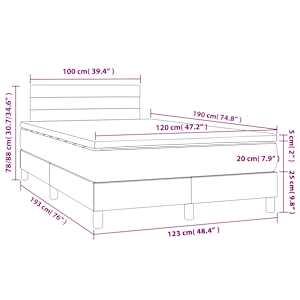 Box spring postel s matrací krémová 120x190 cm textil - obrázek 9
