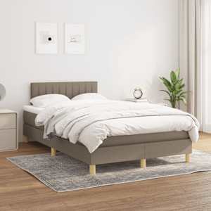 Box spring postel s matrací taupe 120x190 cm textil - obrázek 3