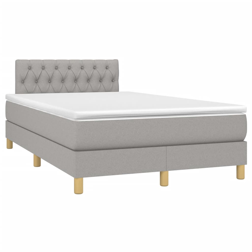 vidaXL Box spring postel s matrací světle šedá 120x190 cm textil