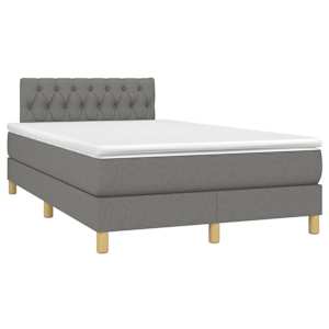 Box spring postel s matrací tmavě šedá 120x190 cm textil - obrázek 2