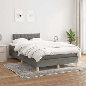 Box spring postel s matrací tmavě šedá 120x190 cm textil - obrázek 3